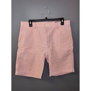 Vineyard Vines Breaker Shorts Men's 32 Seersucker Pink White Striped 9" Preppy